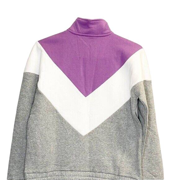 Fila colorblock patterns bomber jacket white purple sz S 1/2 zip stand collar - Picture 9 of 14